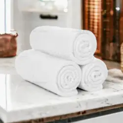 Toalla de Baño Ecológica Premium de Algodón Terry Blanco 70x140 cm...