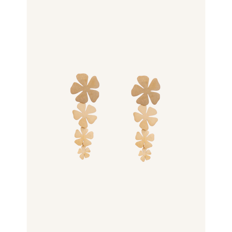 CUCOCUCA YXQ E442 Golden Brushed Stainless Steel Elegant Earrings