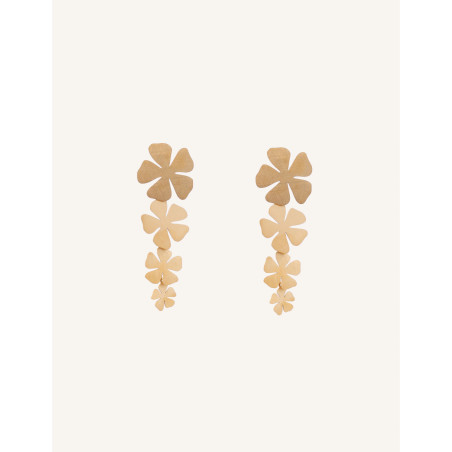 CUCOCUCA YXQ E442 Golden Brushed Stainless Steel Elegant Earrings