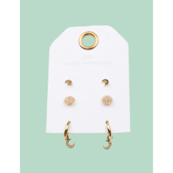 CUCOCUCA YXQ Pack 01 Set of 3 Pairs of Stainless Steel Earrings...