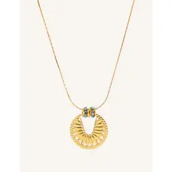 Collier YXQ 67 en acier inoxydable avec pendentif et charmes...