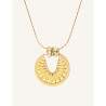 Collana YXQ 67 in acciaio inossidabile con ciondolo e charm...
