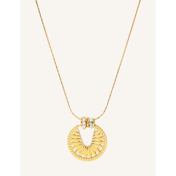Collier YXQ 67 en acier inoxydable avec pendentif et charmes...