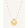 Collana YXQ 67 in acciaio inossidabile con ciondolo e charm...