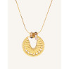 YXQ 67 Stainless Steel Necklace with colorful Pearl Charms