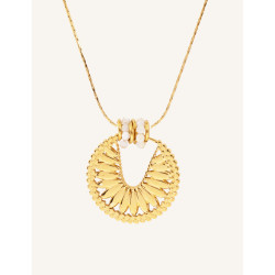 Collana YXQ 67 in acciaio inossidabile con ciondolo e charm...