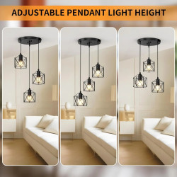 Joyinled Suspended Lamp with Three Lights in Metal, Kitchen Island...