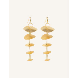 CUCOCUCA YXQ E413 Stainless Steel Gold Plated Drop Earrings