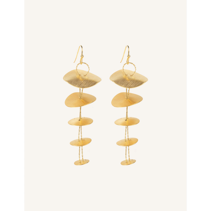 CUCOCUCA YXQ E413 Stainless Steel Gold Plated Drop Earrings