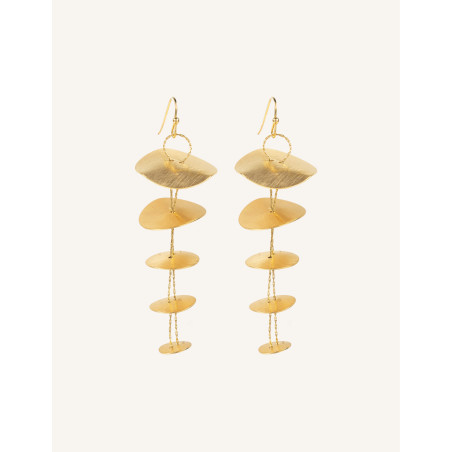 CUCOCUCA YXQ E413 Stainless Steel Gold Plated Drop Earrings