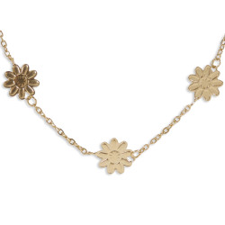 Collana CUCOCUCA YXQ 15 con fiore in acciaio inossidabile dorato