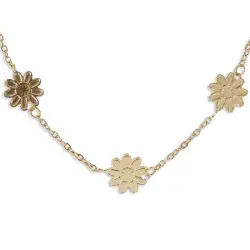 Collana CUCOCUCA YXQ 15 con fiore in acciaio inossidabile dorato
