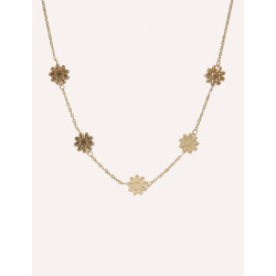 Collana CUCOCUCA YXQ 15 con fiore in acciaio inossidabile dorato