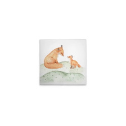 German-Made Home Decor Cotton Canvas Wall Art with Forest Animals...