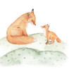 German-Made Home Decor Cotton Canvas Wall Art with Forest Animals...