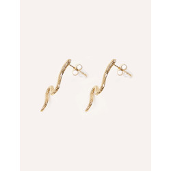 CUCOCUCA YXQ E128 Golden Stainless Steel Serpentine Earrings