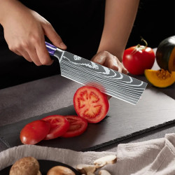 Cuchillo de chef de 7 pulgadas con lama de acero inoxidable...
