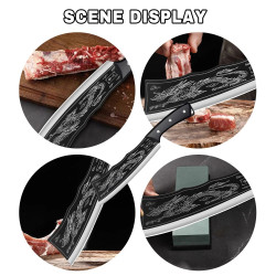 Dragon-Shaped Knife, Durable Carving Set with Leather Sheath