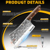 7-Inch Butcher Knife with Sheath, Robust Chef Knife to Chop Bones...