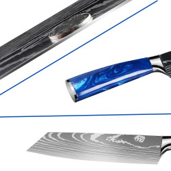 Japanese Professional Chef Knife Kiritsuke 20 cm, Sharp Blade for...