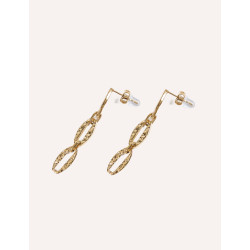 CUCOCUCA YXQ E113 Golden Stainless Steel Statement Earrings