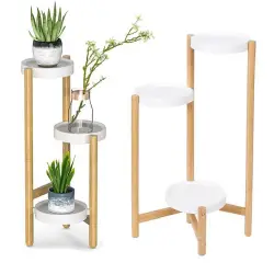 Soporte para macetas de bambú para plantas pesadas