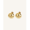 CUCOCUCA YXQ E322 Golden Brushed Stainless Steel Stud Earrings