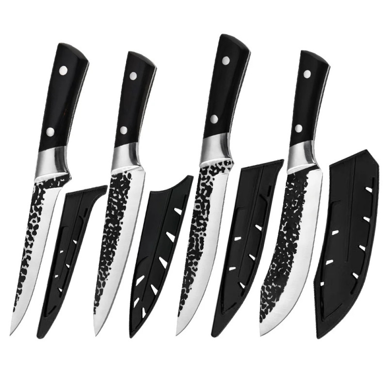 4-Piece Kitchen Knife Set, chef's knife set in stainless steel...