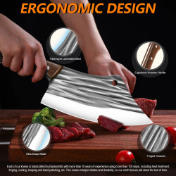 Cuchillo de cocina o restaurante Mannaia forjado a mano para...
