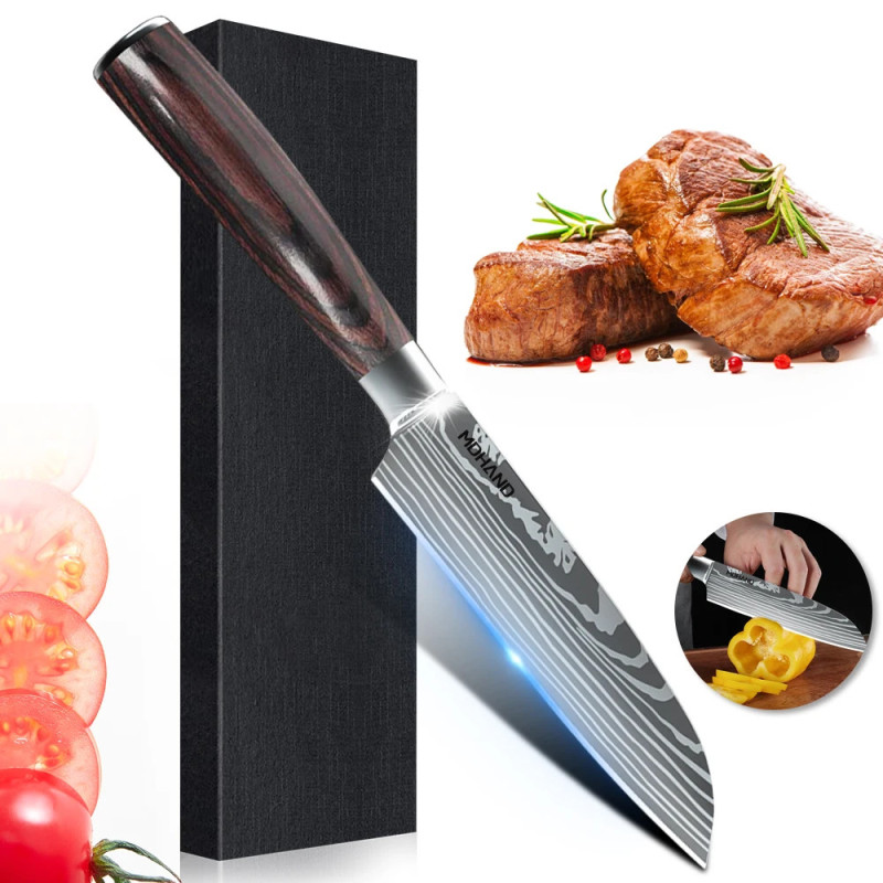 5-Inch Chef's Santoku Knife with Stainless Steel Blade