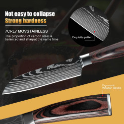 Couteau Santoku en Acier Inoxydable de 5 Pouces