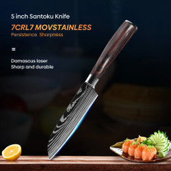 Couteau Santoku en Acier Inoxydable de 5 Pouces