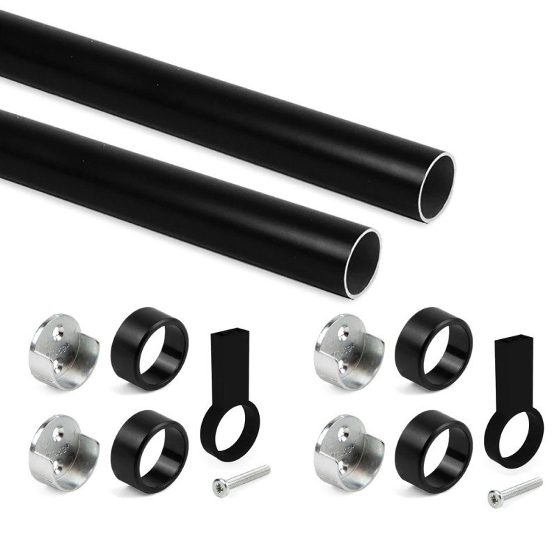 EMUCA Kit tubo tondo per armadio verniciato nero 28 cm diametro...
