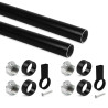 EMUCA Kit Round Tube Cabinet Rail Black Powder Coated 28 cm...