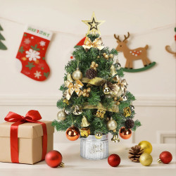 Christmas Tree Mini Premium Pre-Lit 60cm in PET with 48 Pendent...