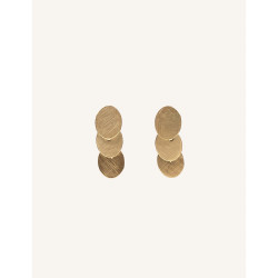 CUCOCUCA YXQ E112 Golden Stainless Steel Drop Earrings