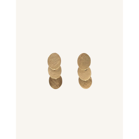 CUCOCUCA YXQ E112 Golden Stainless Steel Drop Earrings