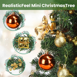 Christmas Tree Mini Premium Pre-Lit 60cm in PET with 48 Pendent...