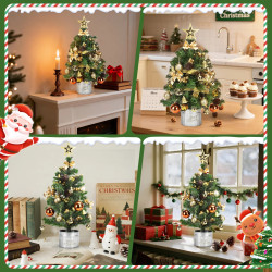 Weihnachtsbaum Mini Premium Vorsteckbeleuchtet 60cm aus PET mit 48...