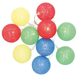 Guirlandes - Guirlande LED de 2,85 m avec boules de coton multicolores