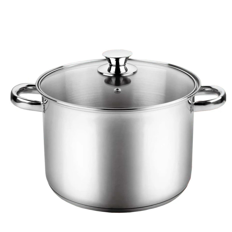 Grande casserole ronde pour induction, hauteur 19 cm, en acier 304...