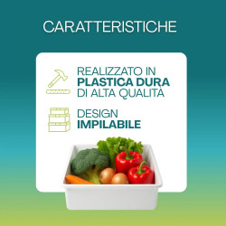 Stackable Plastic Storage Tray for Fridge 50x35x12cm