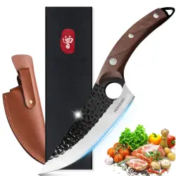 Professional butcher knife with high carbon steel for tripping...