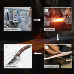 Professionale Coltello per Macellaio in Acciaio ad Alto Tenore di...