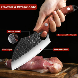 Japanese Butcher Knife Ultra Sharp with Finger Hole, Deboning...