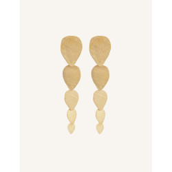 CUCOCUCA YXQ E293 Golden Stainless Steel Drop Earrings
