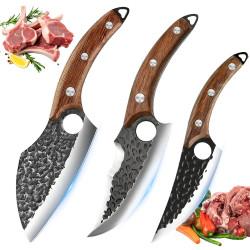 Set of 3 Kitchen Knives: Manna, Chef's Knife, and Japanese Knife...