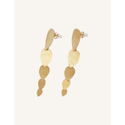 CUCOCUCA YXQ E293 Golden Stainless Steel Drop Earrings