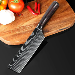 Chef's Santoku Knife with Damascus Steel Blade