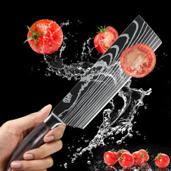 Coltello da Chef Santoku in Acciaio Inossidabile con Lama Damasco